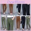 Pantaloni da Donna Slim a Vita Alta per Primavera Autunno con Tessuto Elasticizzato in Misto Cotone per Uso Casual