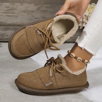 Botas de Neve Novas para Mulheres Inverno 2025 Sapatos Quentes de Algodão para Mulheres Grávidas Botas Mujer Botas Cowboy Femininas Bottes Femmes Botas Camurça