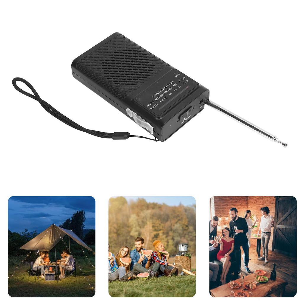 Portable AM FM Radio Multifunctional Strong Reception and Sound Battery Operated Small Radio with Sp