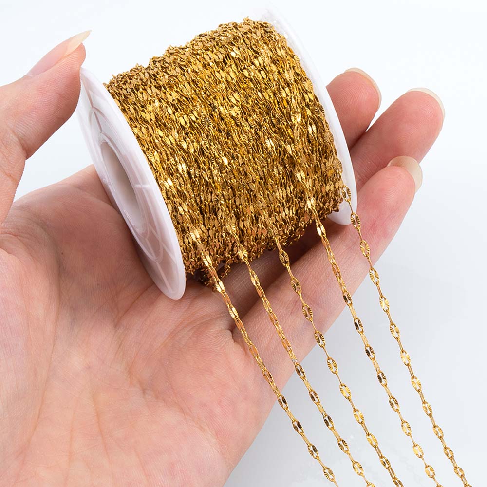 2Meters Multi-Size Stainless Steel Sunflower Thin Chain Radial Lines O Shape Chain Jewelry Making DIY Necklace Bracelet Supplies