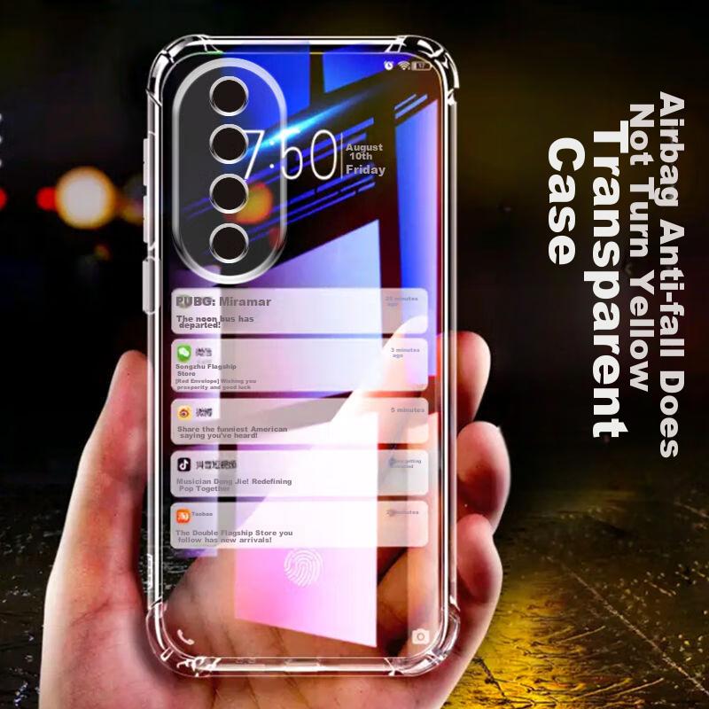 Kelleia Honor 70 Pro/70 Pro+ Phone Case, Honor 70 Pro+ Full Protection Shockproof TPU Airbag Soft/Protective Case, Transparent, 6.78 Inches
