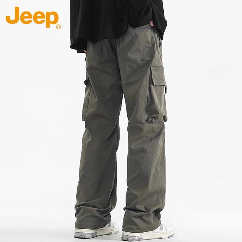 JEEP Men's Loose Straight-Leg Casual Cargo Pants