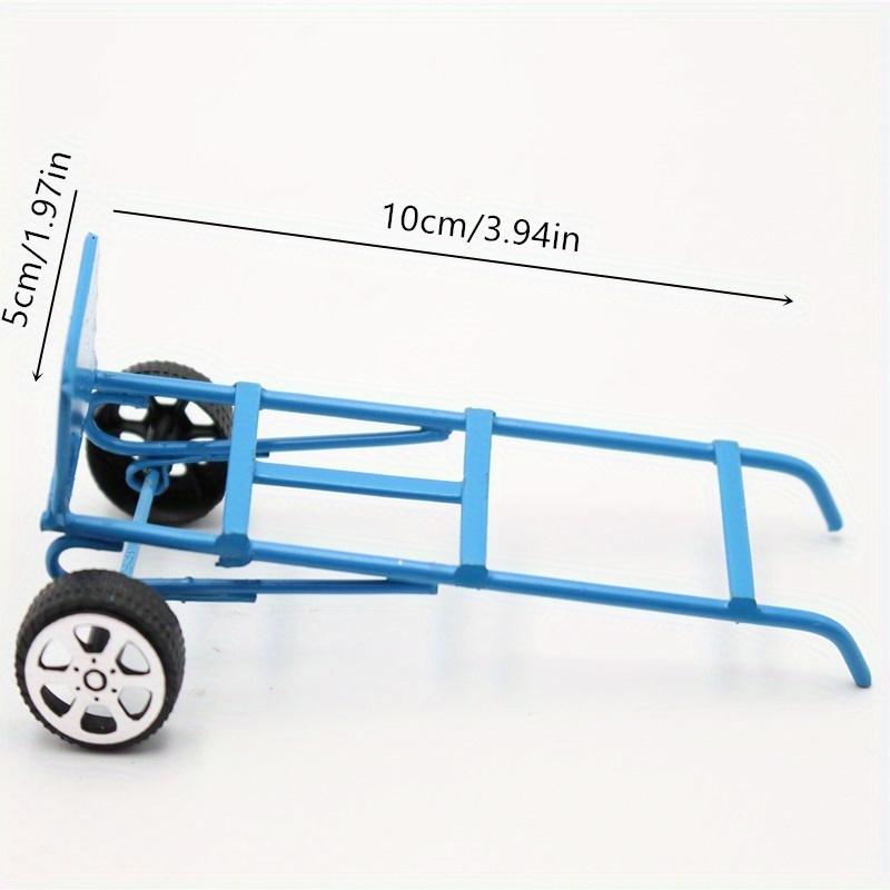 1:12 Mini Cute Dollhouse Miniature Metal Small Pulling Cart Garden Furniture Accessorie Micro Landscape Ornament Decoration