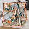 Silk Wool Silk Scarf Autumn and Winter New Fashion Versatile High-end Temperament Square Scarf 61cm Double-sided Silk Wool Scarf