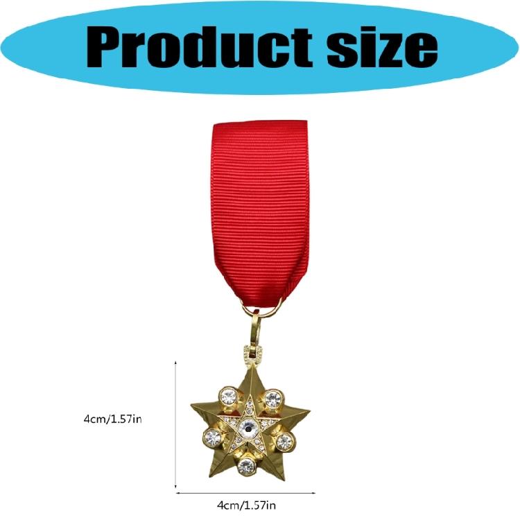 Retro Look High Rank Glowing Star Brooch Alloy Badge Pin Excellent For Armed Forces Theme Gatherings Present
