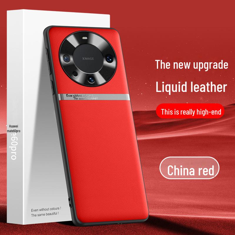 Protective Liquid Leather Case for Huawei Mate60 Pro, Anti-fall Design, One Piece Included.
