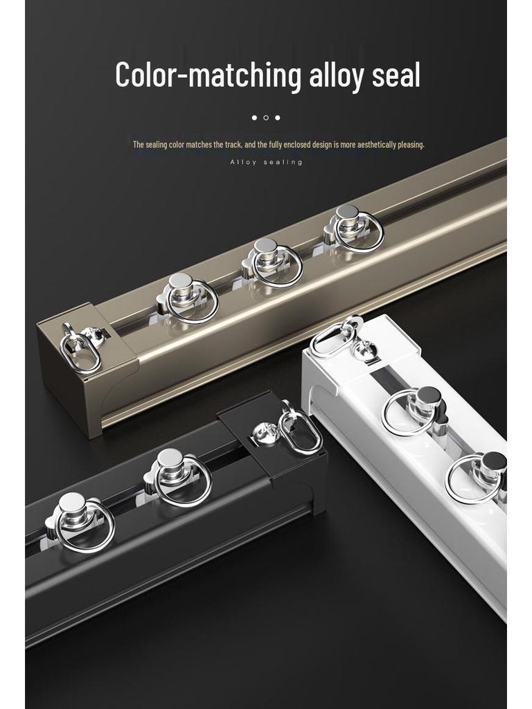 Jianmei 2.6mm Thick Silent Curtain Track with Bendable Heavy Duty Aluminum Alloy Rail and Guide Bearing Wheel.