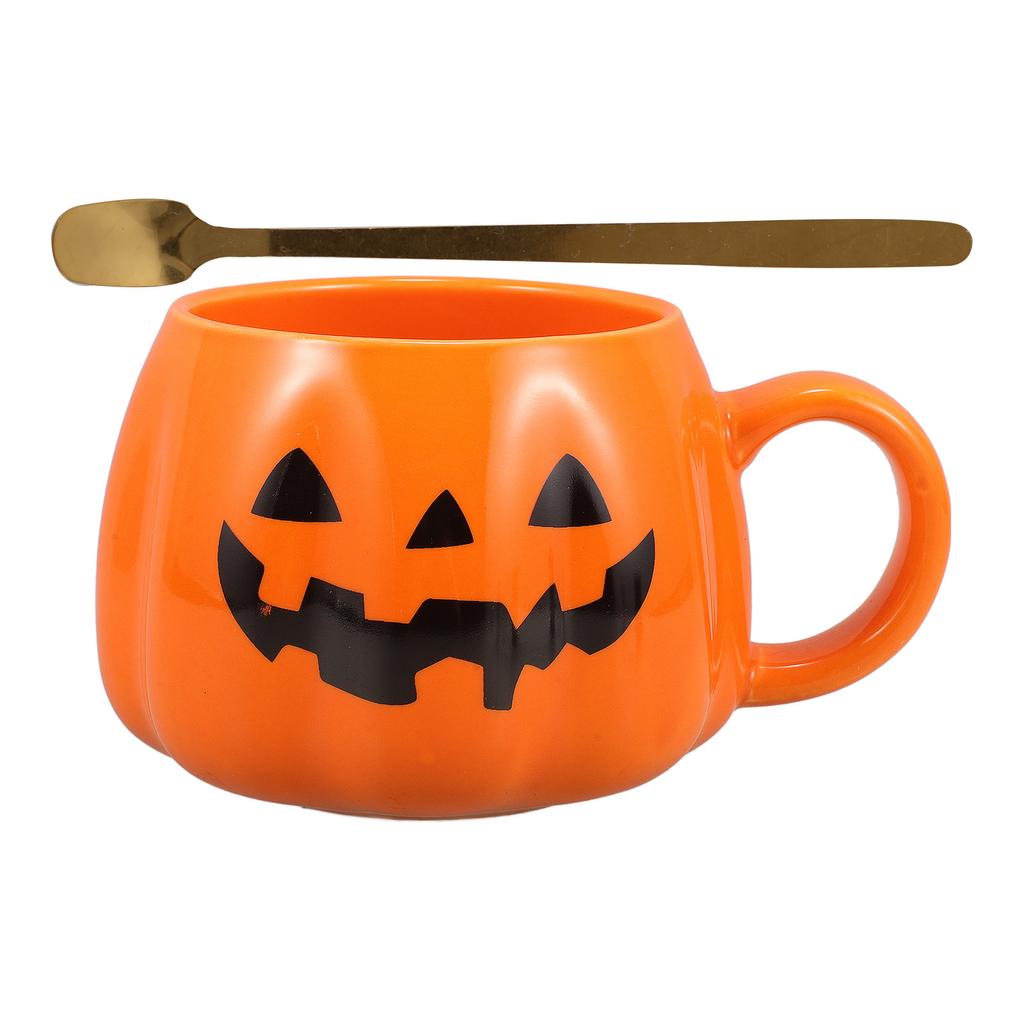 1Set Pumpkin Ghost Ceramic Cup Halloween Coffee Tea Milk Mug Home Office Decorative Water Mug Halloween Mugs Pumpkin Shape Cup