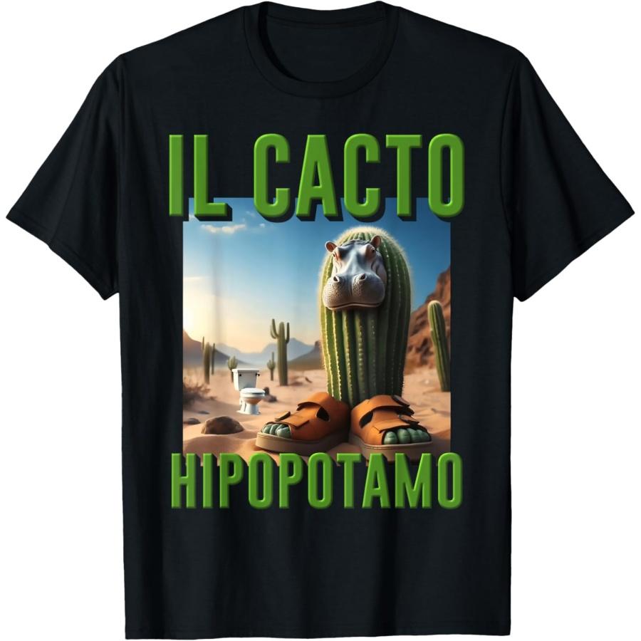 

IL Cacto Hipopotamo Hilarious Meme Brainrot Italian Kid Joke T-Shirt XXXXXL чорний