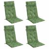 High Back Chair Cushions 4 Pcs Leaf Pattern Oxford Fabric