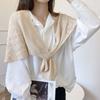 Solid Color Knitted Hollow Shawl Weave Blouse Shoulder Fake Collar Knot Scarves  Ladies/Girls