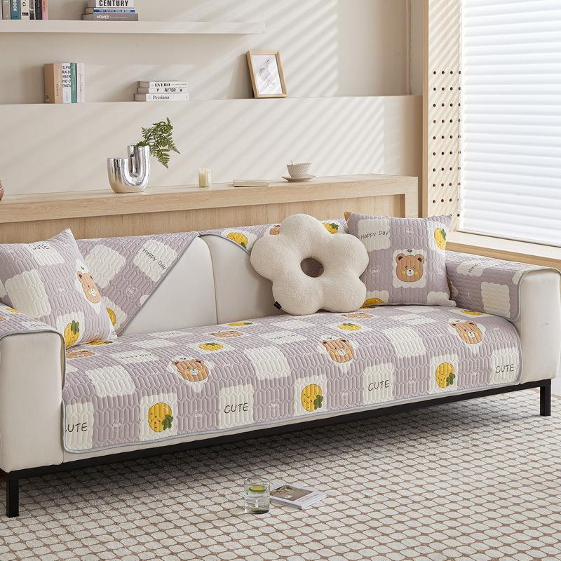 LaTeX Ice Silk Sofa Cushion Summer Summer Summer Summer Mat Cartoon Printed Cushion Non-Slip Ice Mat Modern Sofa Cover Summer