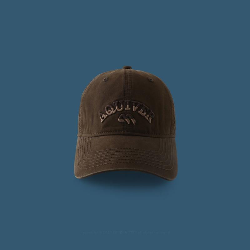 New Retro Embroidered Peaked Cap, Male Summer Couple Shows White Baseball Cap, Female Wide Brim Shows Small Face