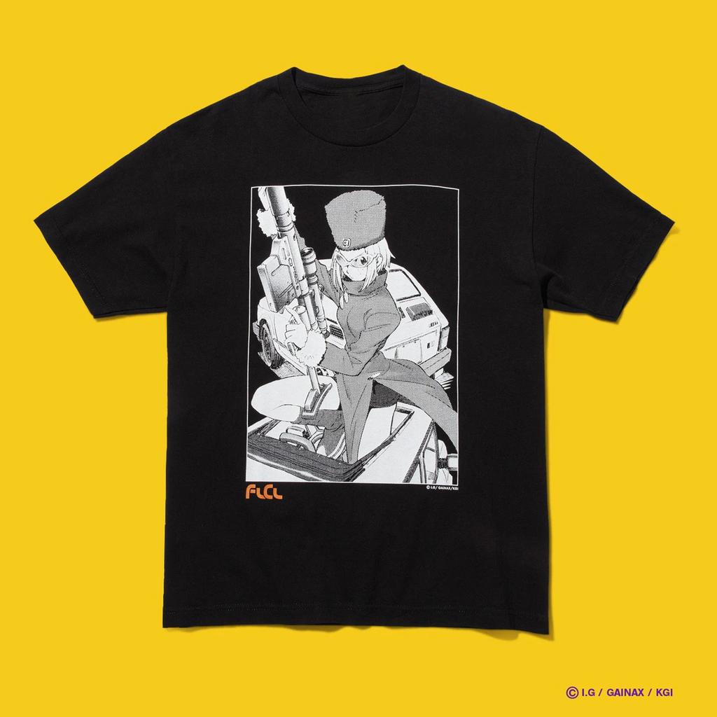 Anime FLCL Print T-shirts Summer T-shits Oversized Y2k Graphics Short Sleeve High Street Heavy Cotton Top Men Women T-shirts Tee