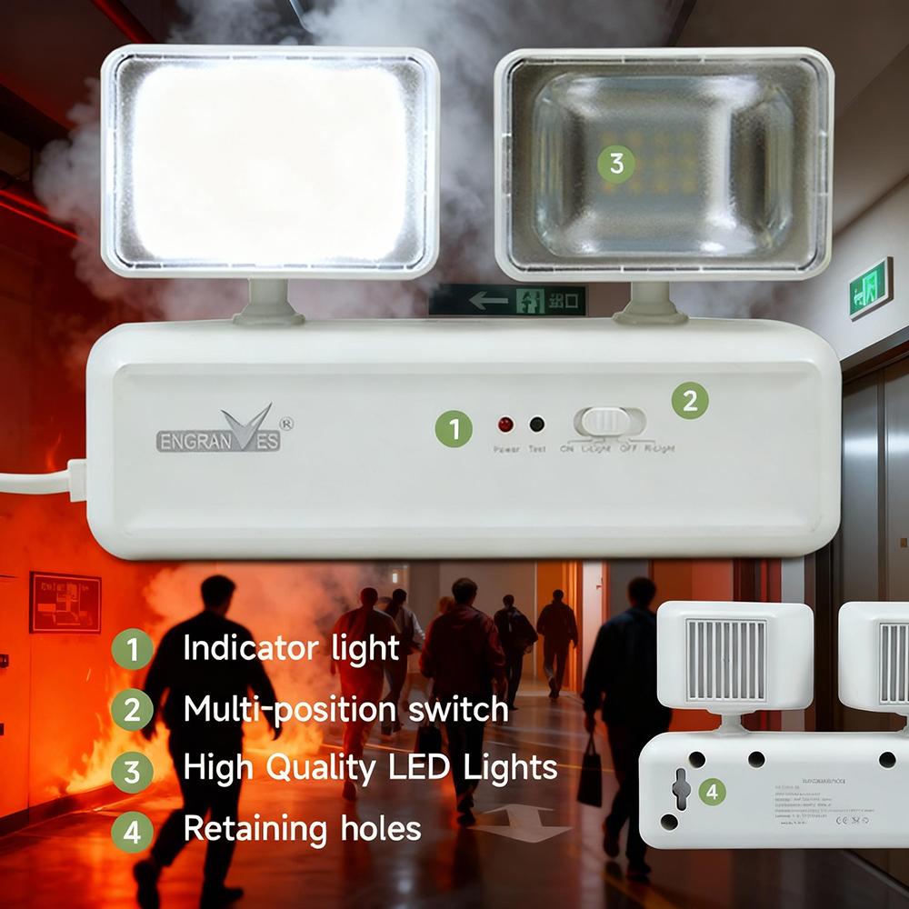 Emergency Exit Light LED Emergency Lamps Dual Heads Battery Backup Fire Fighting  Light for Commercial Building School Hospital