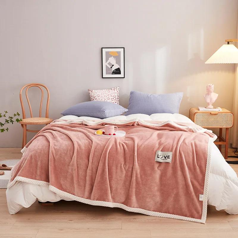 Latest Milk Velvet Autumn Winter Blanket designed for Bed Thick Flannel Weighted Blankets Gentle Comfortable Warm Plush Blankets designed for Bed Sofa
