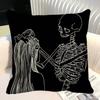 Simple Skull Love Married In Love Pillow Case Square Pillow Bedroom Sofa Leisure Comfort Cushion Car Home Decoration