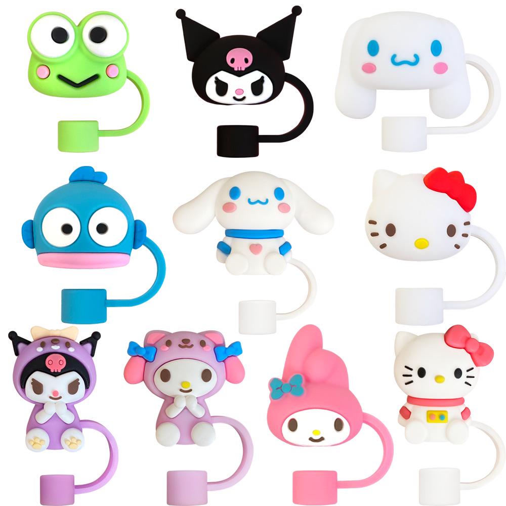 

10-Piece Sanrio Cartoon 8mm Straw Caps & Dust Plugs Set