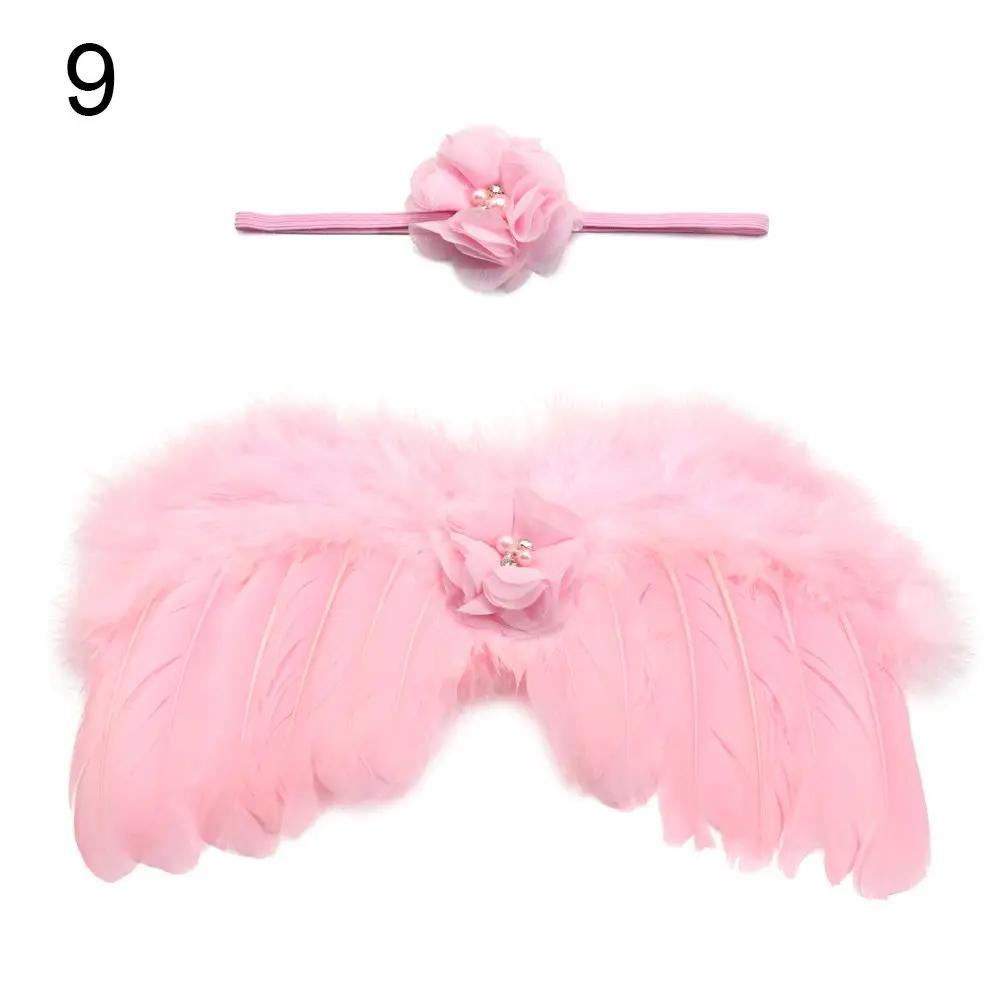 Newborn Photography Props White Angel Wing Baby Photos Props Feather Wing Girls Hair Kids Baby Photography Hair Accessories