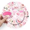 50 Pink Sheets Nordic-Style Cartoon DIY Planner Stickers - Waterproof Notebook Accessories, Perfect for Birthdays
