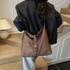 Casual Retro Suede Bag Women's Fashion Versatile Messenger Bag Shoulder Commuter Tote Bag