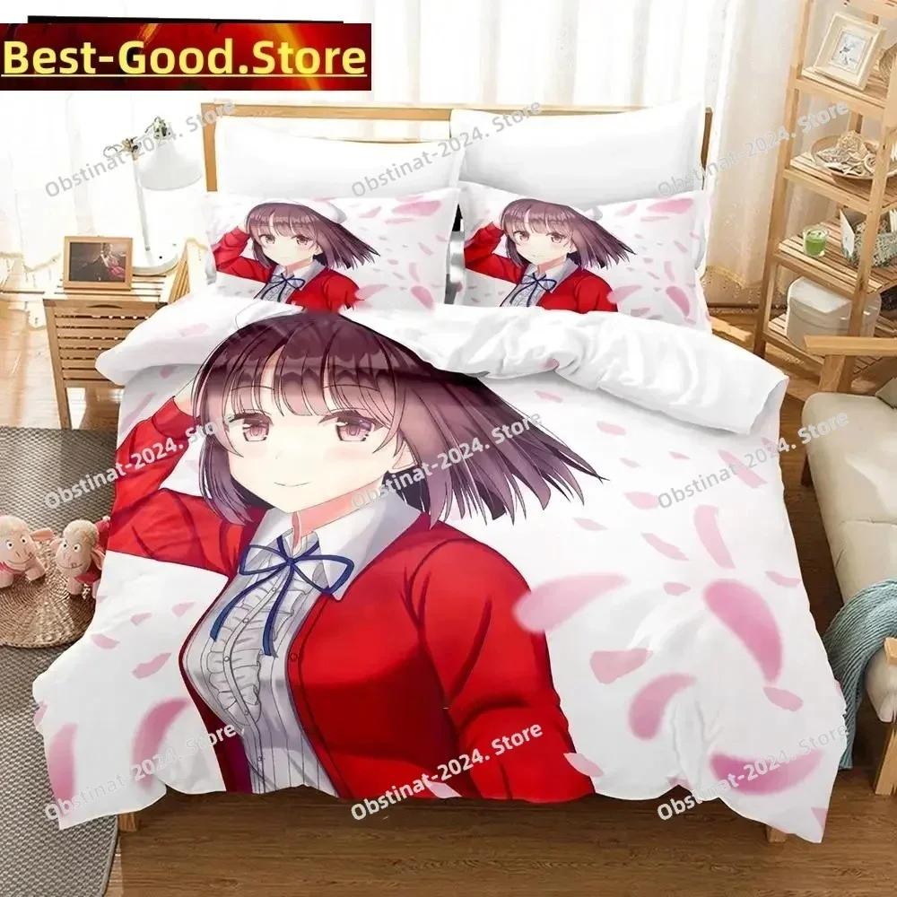 3D Print Anime Saekano Megumi Kato Bedding set Printed Duvet Cover Pillowcase Single Double Queen Super King Size Sets