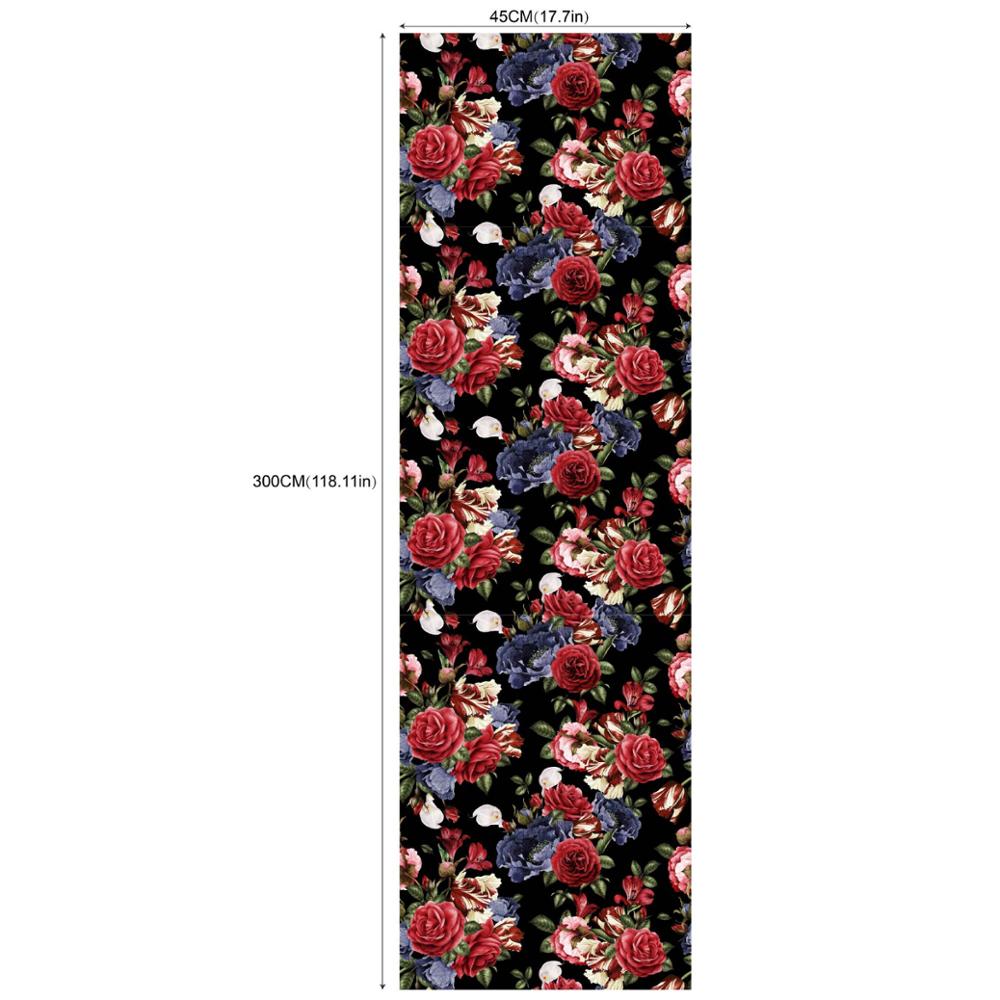 HaoHome Blumen und Pflanzen Abziehbar und Aufklebbar Tapete Abnehmbar Mehrfarbig Vinyl Klebstoff Floral Wandbeläge Wohnzimmer Dekor