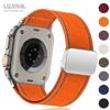 Magnetic Nylon Loop For Apple Watch Ultra 3 2 Bands 49mm 44mm 46mm 45mm 42mm Correa Bracelet iWatch Series 11 10 9 8 7 6 5 SE3 Strap