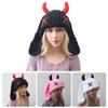 Funny Devil Horns And Rabbit Ears Soft Hat For Christmas Halloween Cosplay Costume Party