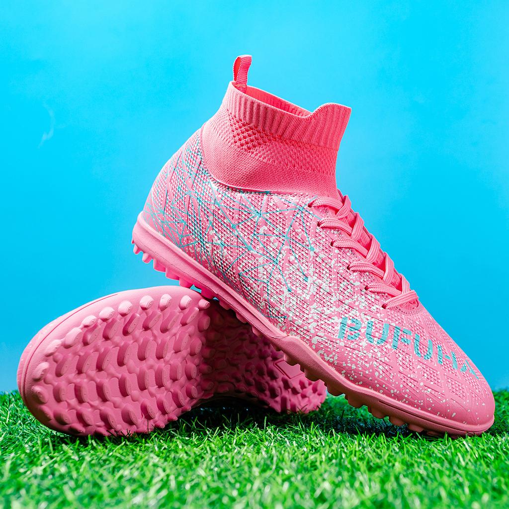 New Football Shoes Men's High-top Spikes Broken Nails Lawn Youth Students Adult Game Training Football Shoes