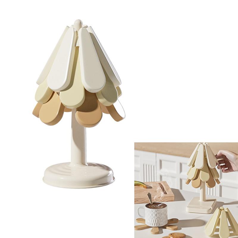 

Подставки под приборы в форме дерева, противоожоговые, силиконовые, для кастрюль, подставки под тарелки, набор подставок для чайника, подставки под приборы на Хэллоуин, стол, рождественская елка