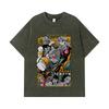 275 GSM Washed T-shirts 100% Cotton Demon Slayer V65 Uzui Print Unisex Heavy Cotton T Shirt