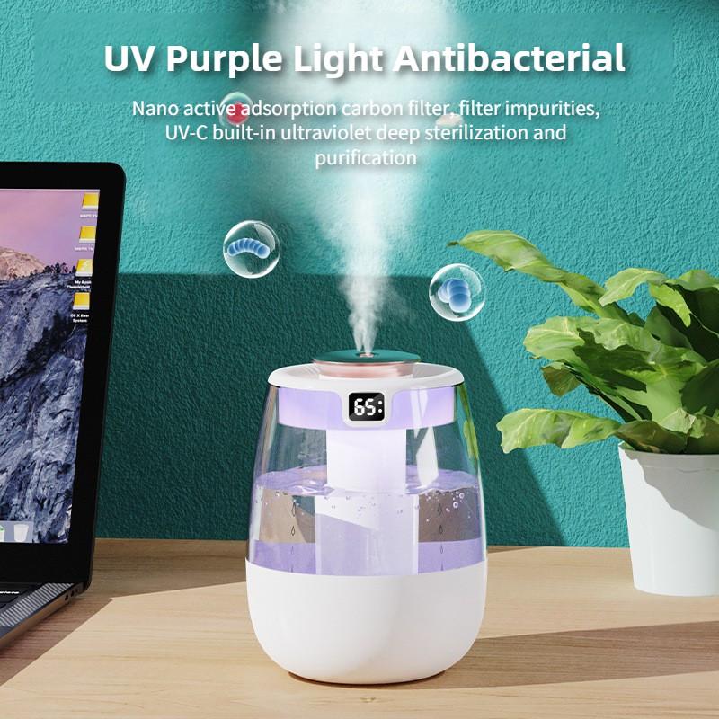 Bedroom Silent Atomizing Humidifier Household Nano Fine Mist Air Humidifier Desktop Humidity Display Sprayer