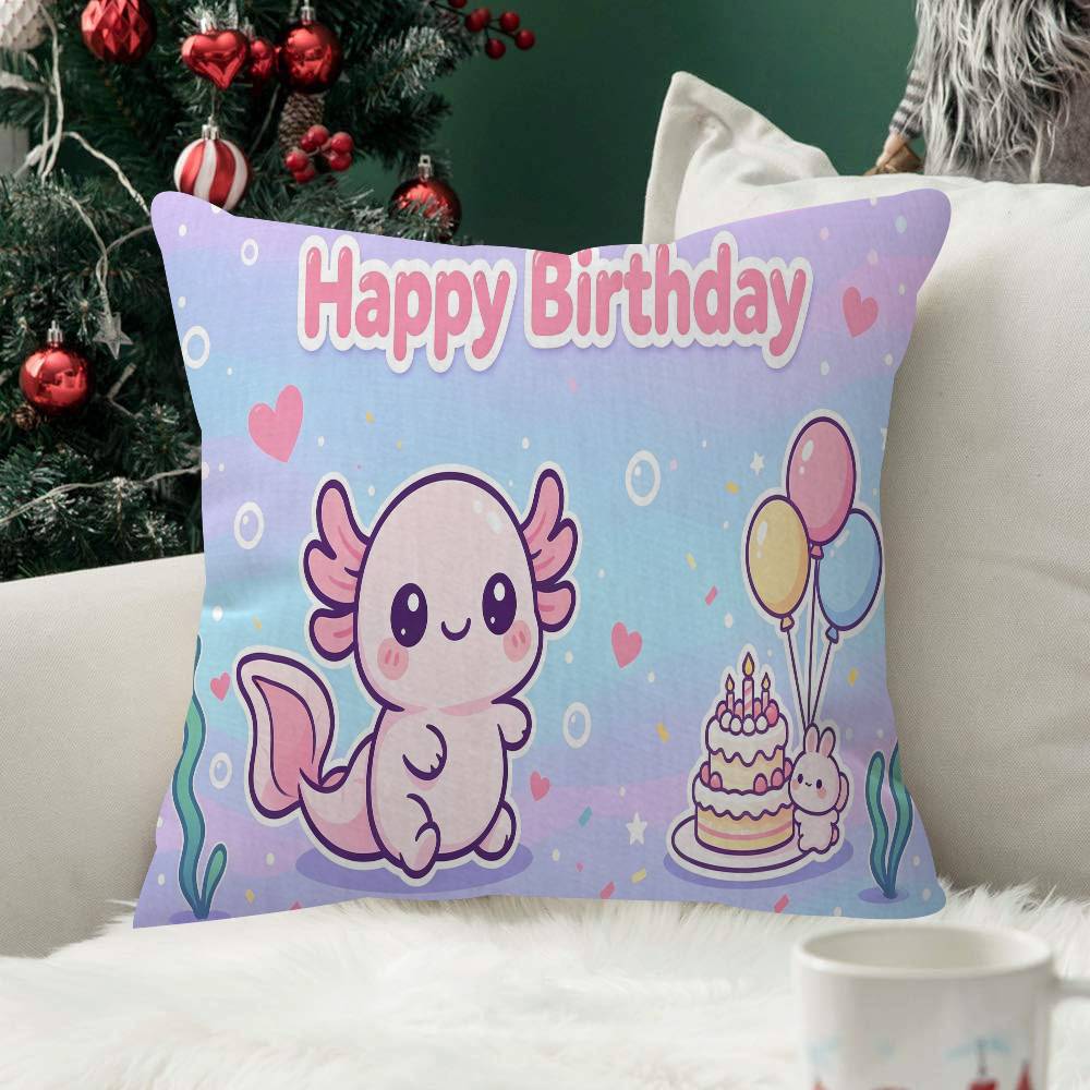Cartoon Axolotl Child Birthday Pillow Soft Decor Throw Pillow Case xcm Couch Home Decor for Living Room Sofa Party Gift