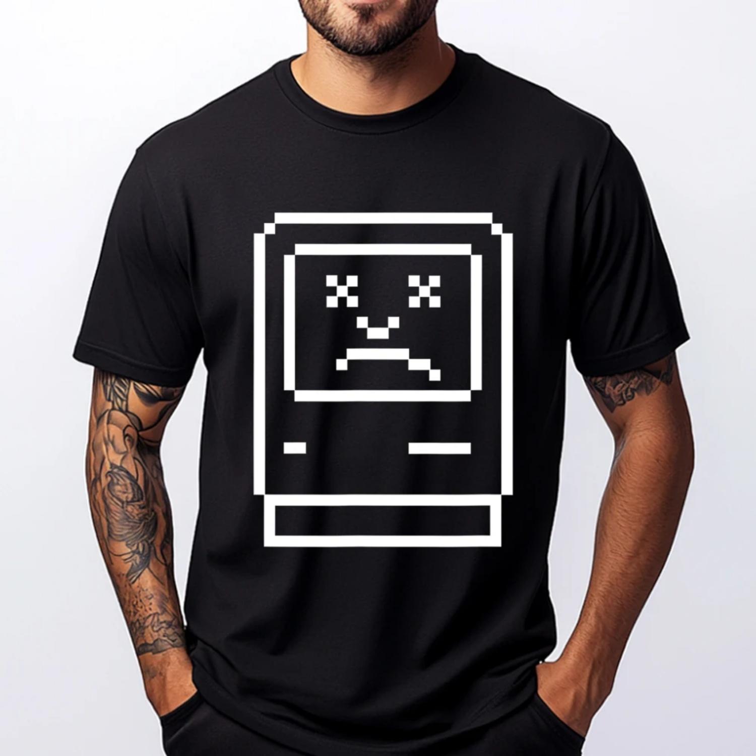 

Retro Sad Computer Vintage T Shirts New In Tops & Tees Designr Clothes Oversize Man Harajuku Comfortable T-Shirt S чёрный