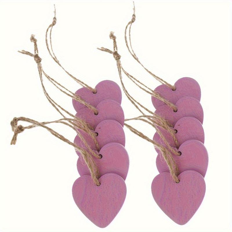 

50Pcs/Pack Wood Heart Tags Hanging Craft DIY Wood Tags Hanging Tags Scrapbooking Craft Wedding Party Home Decorations фіолетовий