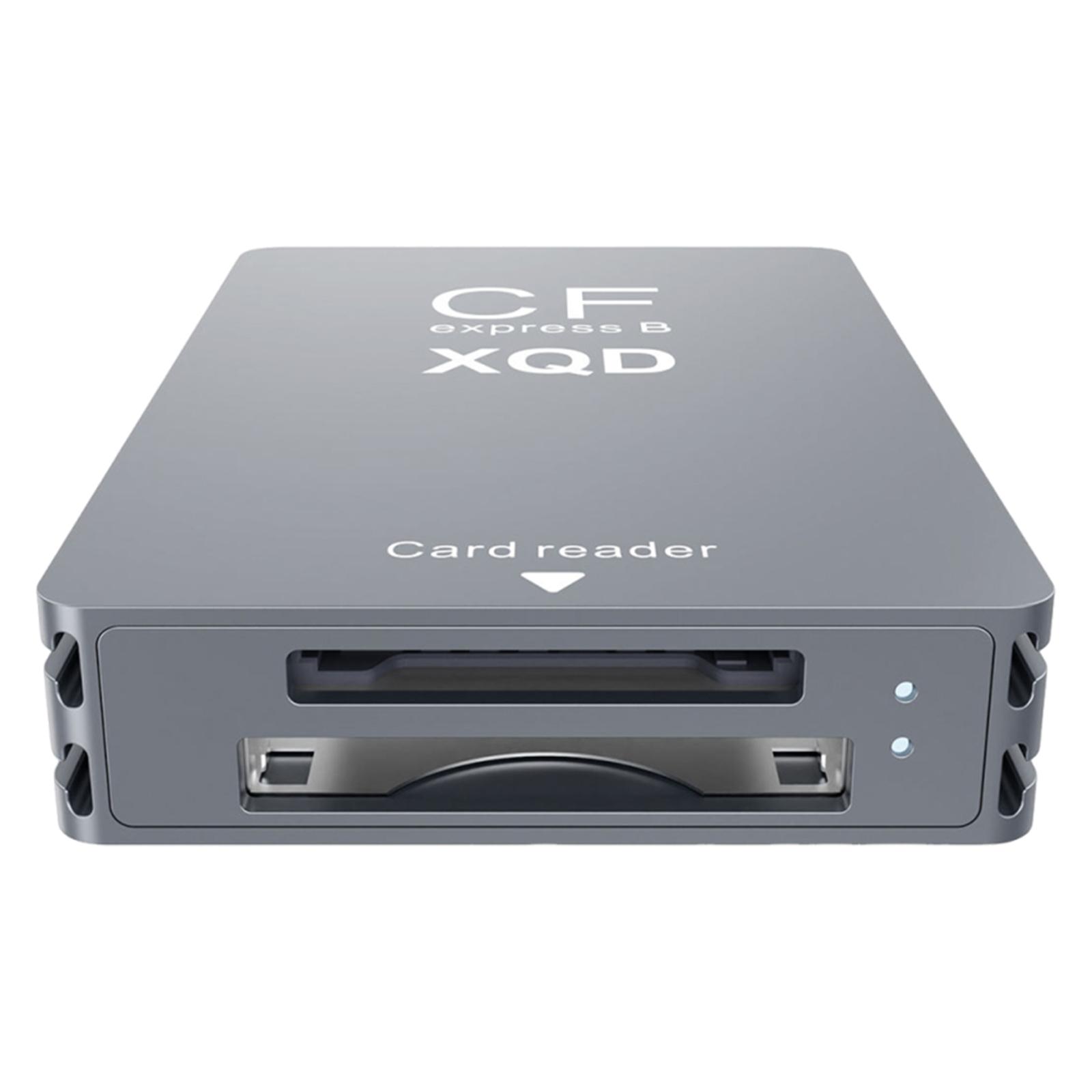 

10Gbps CFexpress XQD SD Cards Reader 3-in-1 CFexpress Type B Card Readers Adapter for Professional Filmmakers Content Creators сірий колір