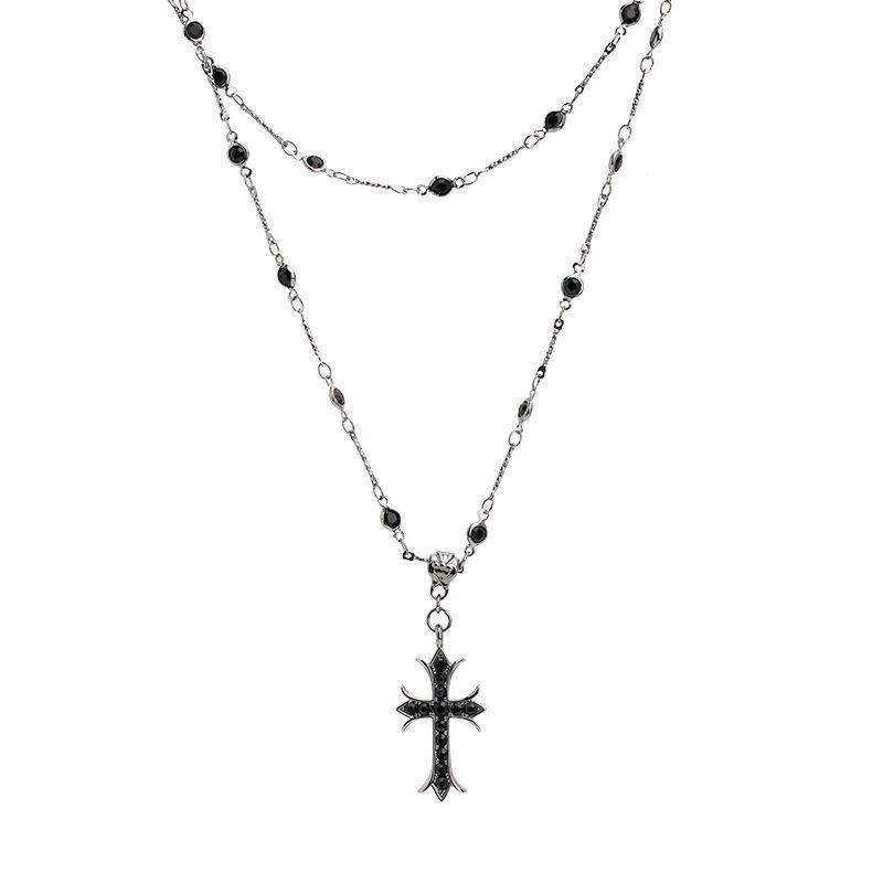 Dark Style Double-Layer Cross Necklace: Trendy Choker for Women