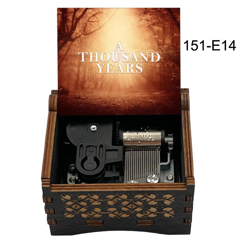 A Thousand Years Melody Popular Wedding BGM Wooden Music Box Famous Movie Hand Operated Movement Lovely Anniversary Couple Gift 3