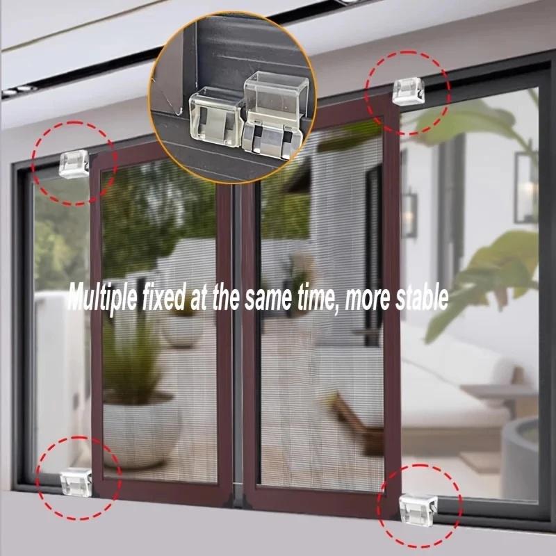 6pcs Heavy-duty Sliding Window Lock, Screen Fixing Clip, Window Rail Fixing Safety Clip, Screen Window and Door Safety Plug