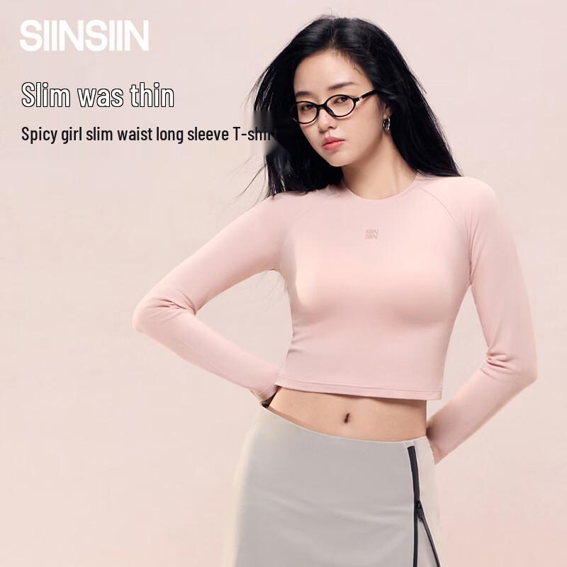 SIINSIIN Women s Slim-Fit Crop Long-Sleeve T-Shirt S