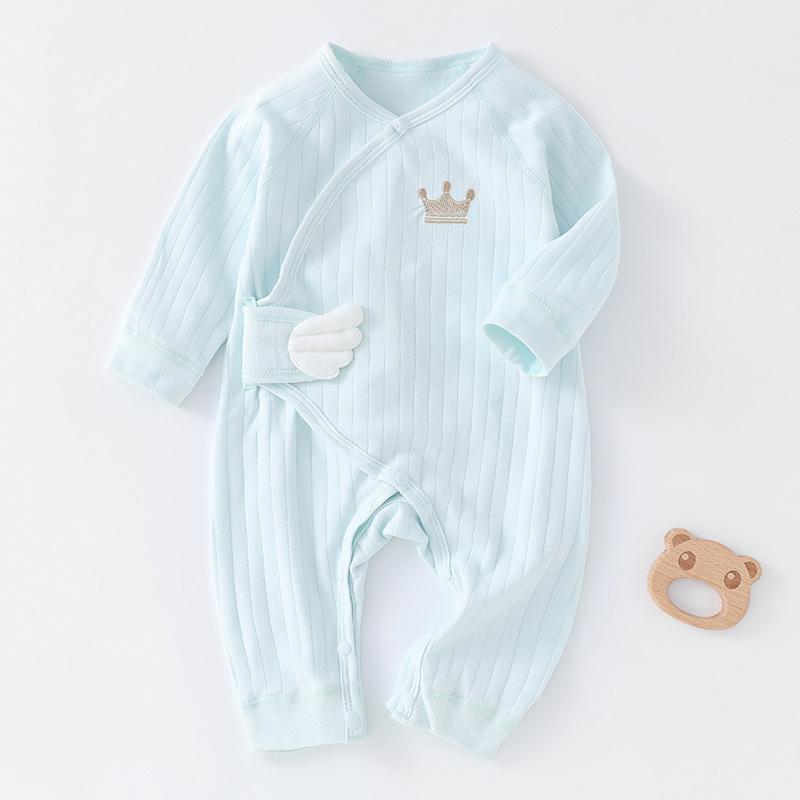 

Long-Sleeved Cotton Lace-Up Baby Romper with Butterfly Design for Spring and Autumn 59cm for 0-3 months