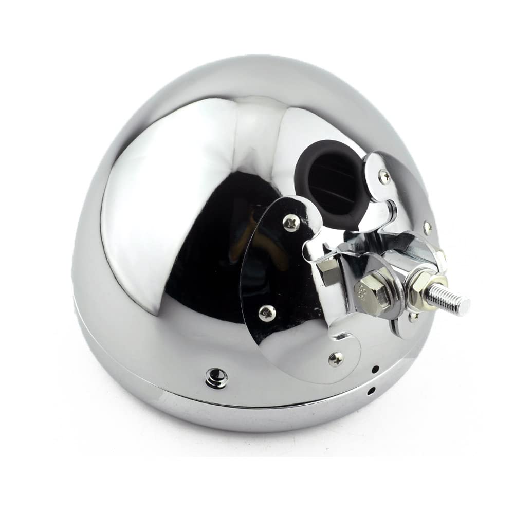 Boldness Motorcycle Universal 7" Headlight Housing Shell Lamp Bucket Bottom Mount Bucket LED Chrome for Harley