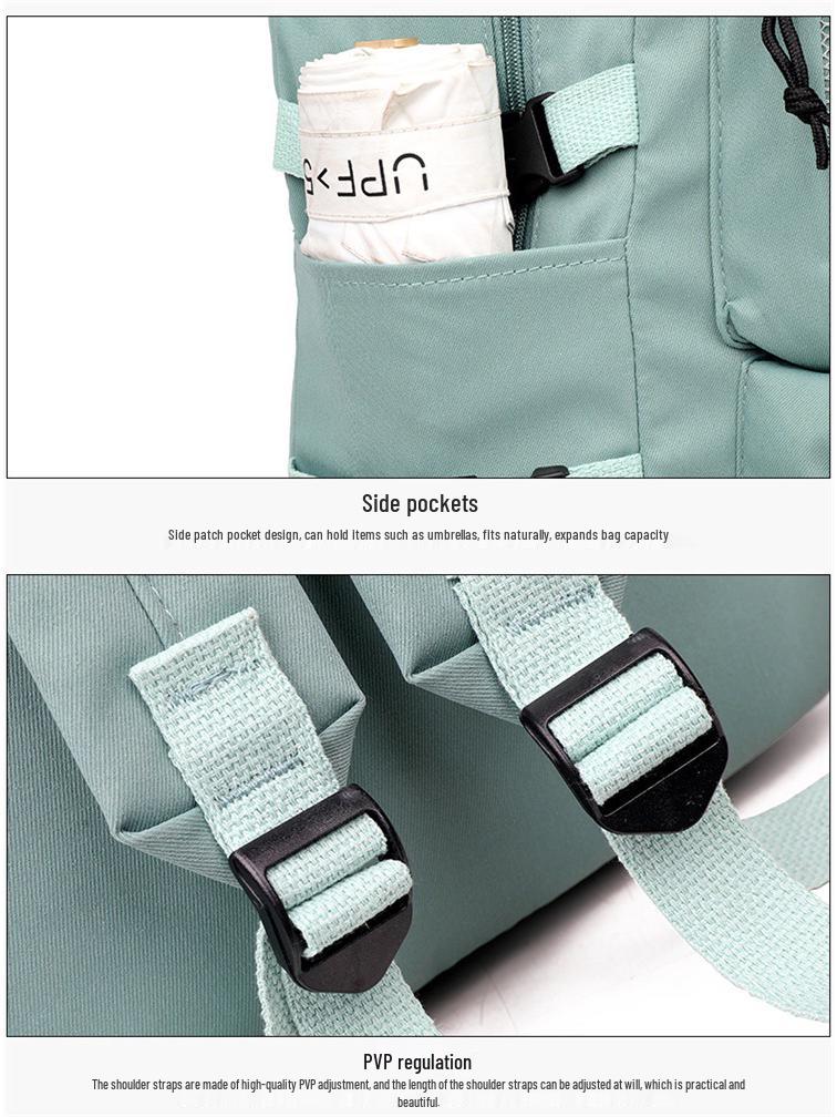 Spacious Korean-Style Unisex Backpack with Pencil Case for Elementary & Middle School Students