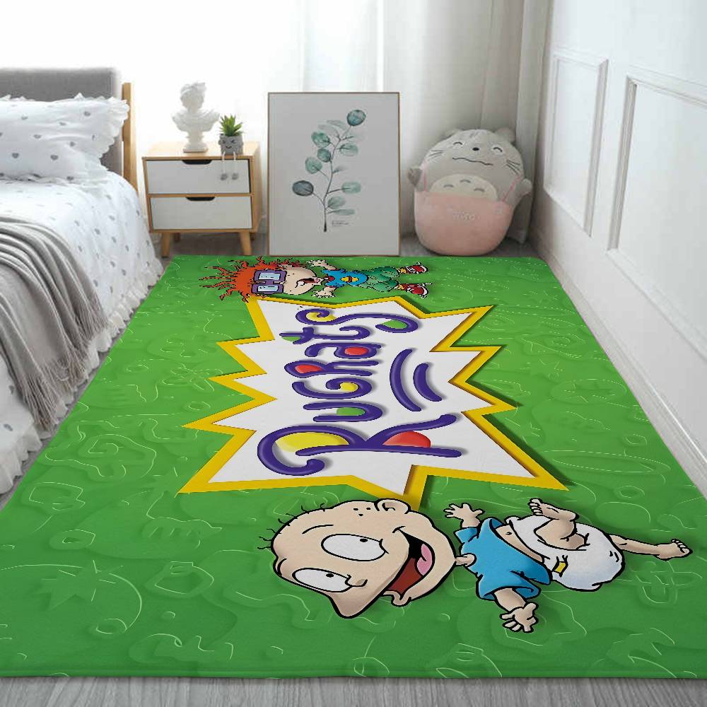Cartoon Funny R-Rugrats Floor Mat Printed Flannel , Suitable For Bathrooms, Kitchens, Entrances, And Other Decorate Home