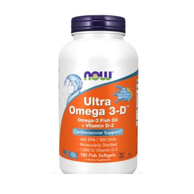 Now Foods Ultra Omega 3-D EPA 600/DHA 300 Fish Softgels 90 Tablets, 180 Tablets, 1 Piece