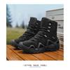 Men Tactical Boots Waterproof Combat Training Shoes with Straps Outdoor Hiking Breathable Multifunctional Winter Footwear