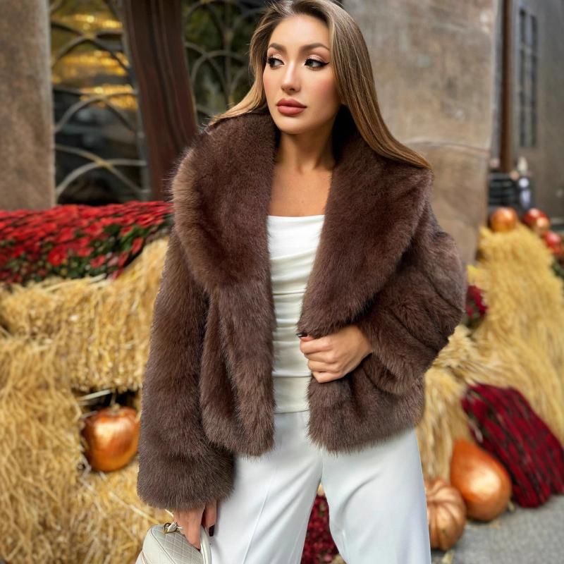 

Европейский и американский новый стиль искусственный мех женское утолщенное осенне-зимнее пальто плюшевое и теплое S золотой