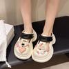 Cute girl heart cartoon baby elephant hole shoes women wear thick-soled hole shoes 2025 new non-slip cool slippers