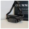 Damenmode Blau gewaschener Denim Hüfttasche Crossbody Brust Schultertasche Verstellbarer Riemen Reißverschlusstaschen Reise Sport
